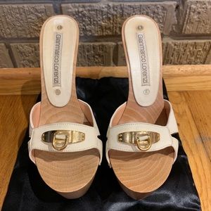 Gianmarco Lorenzi Wood Platform Heels